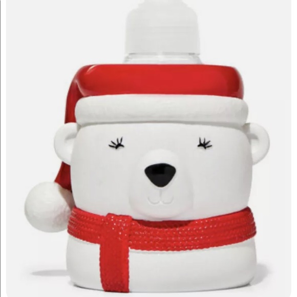 Bath & Body Works Christmas Soap Holder Polar Bear Santa Hat Heavy Ceramic NEW - Picture 2 of 6